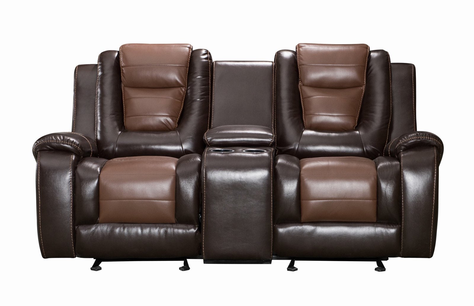 Jordan Brown swivel recliner chair in brown faux leather