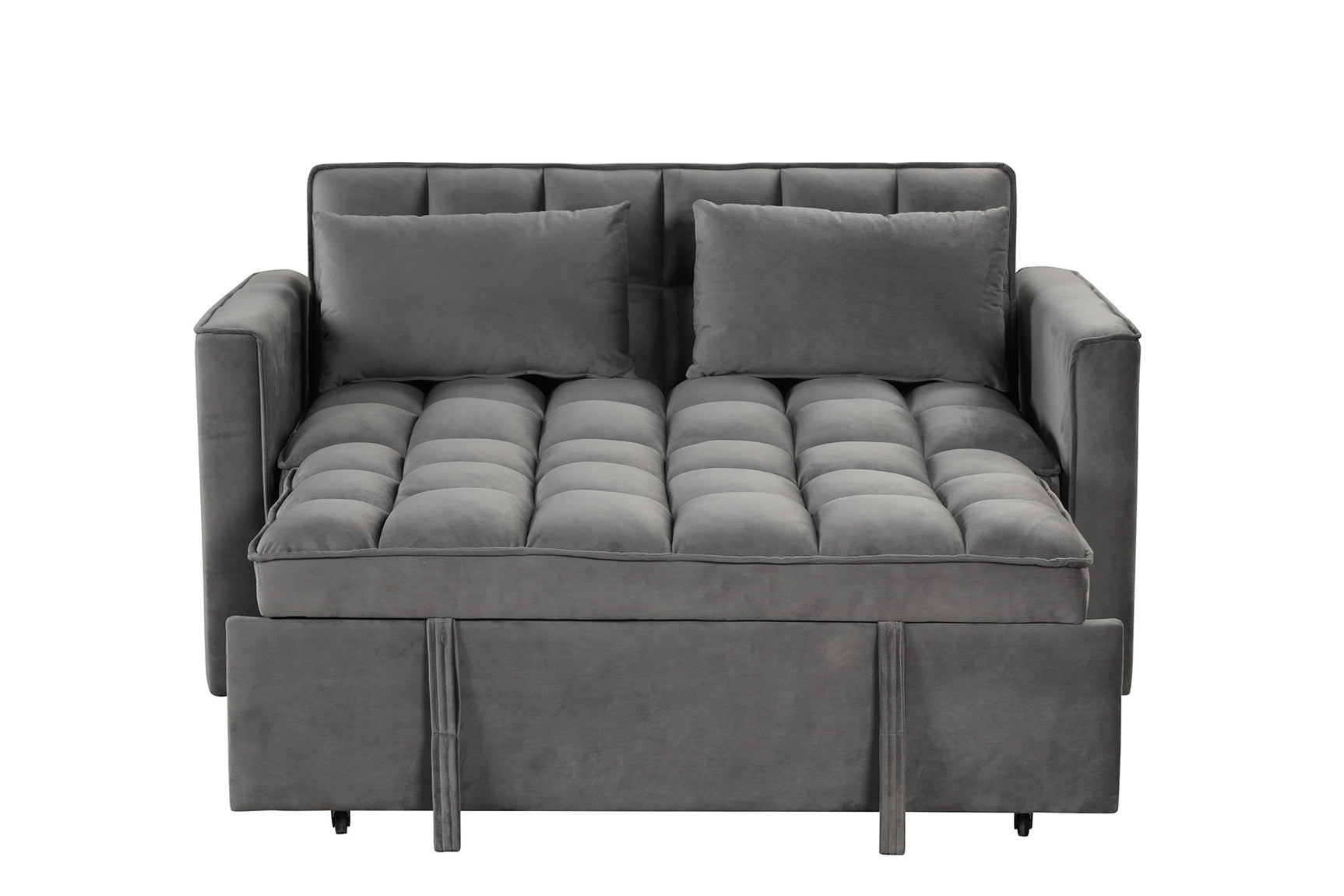 Relax sleeper sofa close-up of gray upholstery