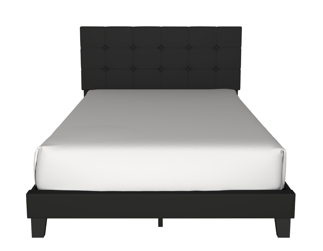 Nini Black Velvet Upholstered King Platform Bed, bedroom setting