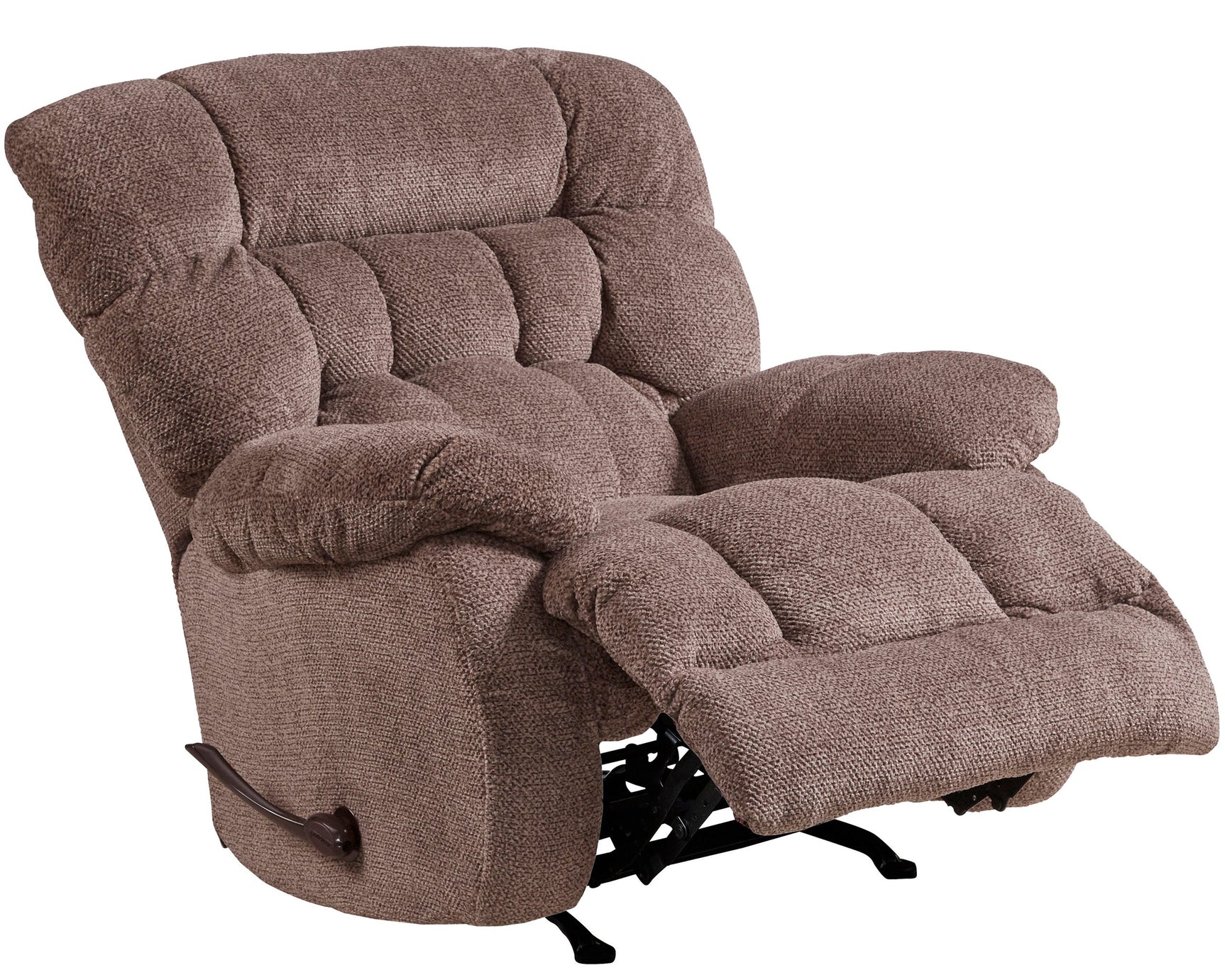 Zay Chateau rocker recliner front view in soft polyester fabric