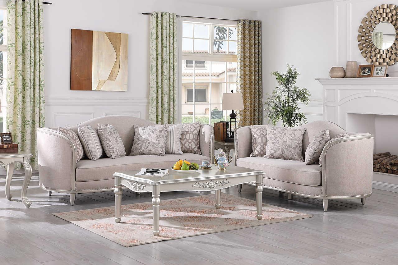 Bellisimo Light Grey Living Room Set side view