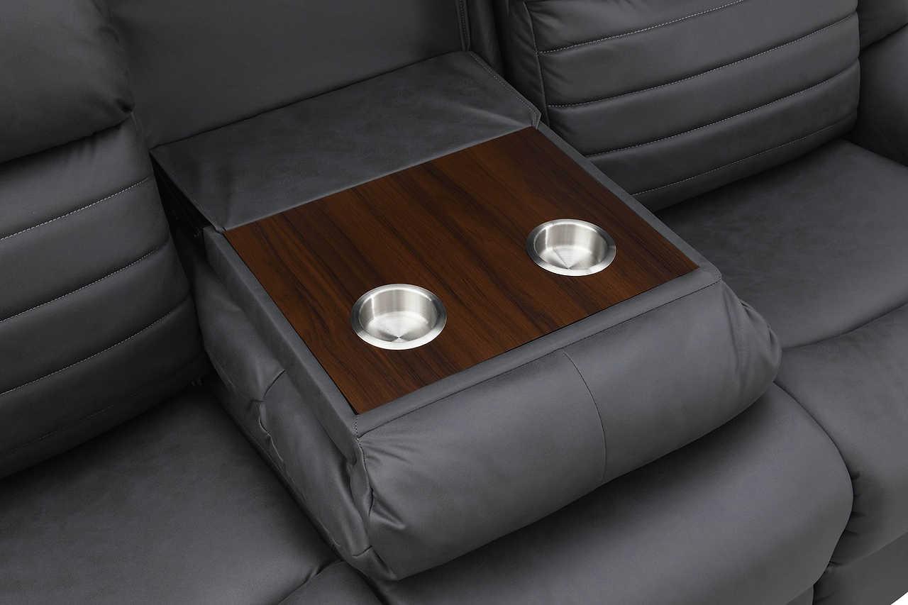 Max Grey reclining loveseat side view