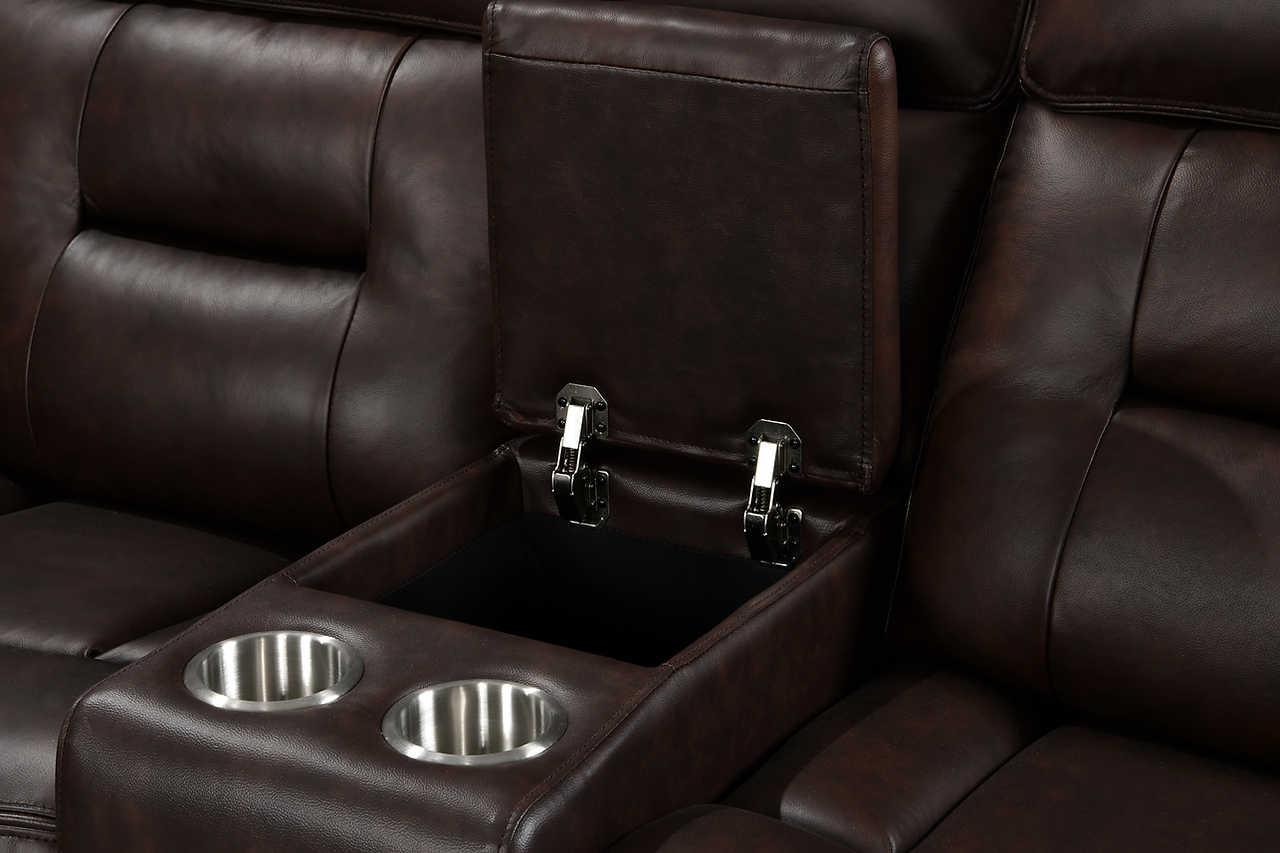 S8232 Dallas (Brown) (2Pcs Reclining Sofa And Loveseat (Leather Match)) - Ella Furniture