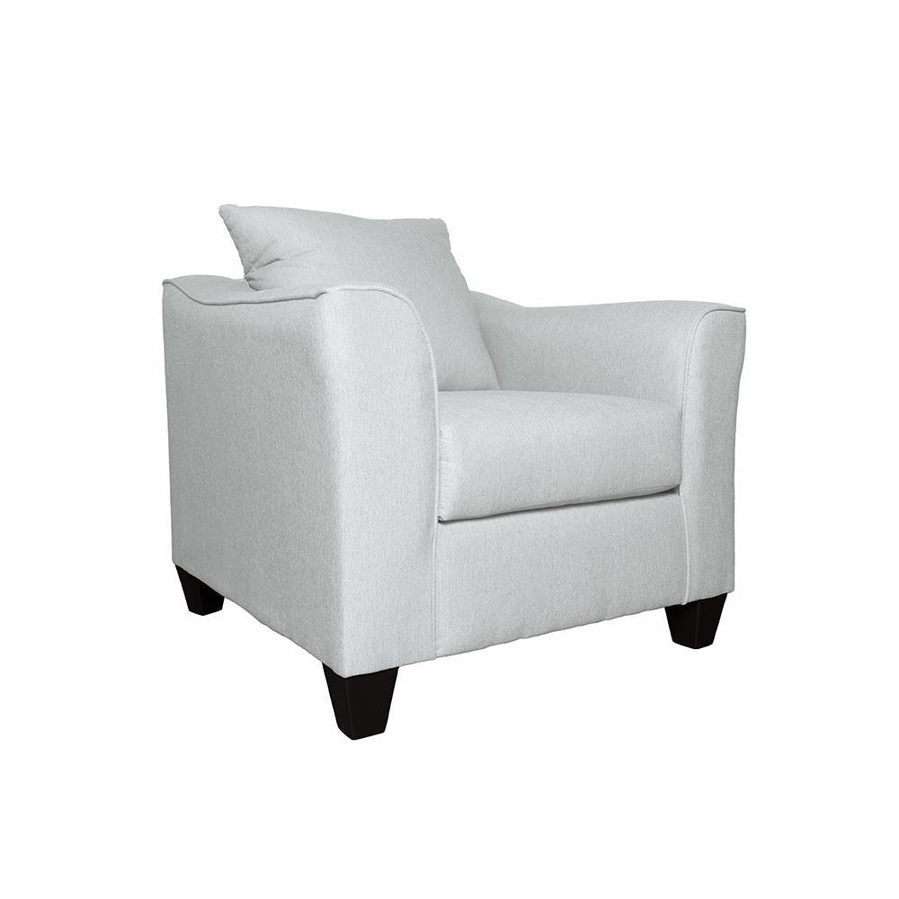 Salizar Upholstered Track Arm Accent Chair in grey mist front view