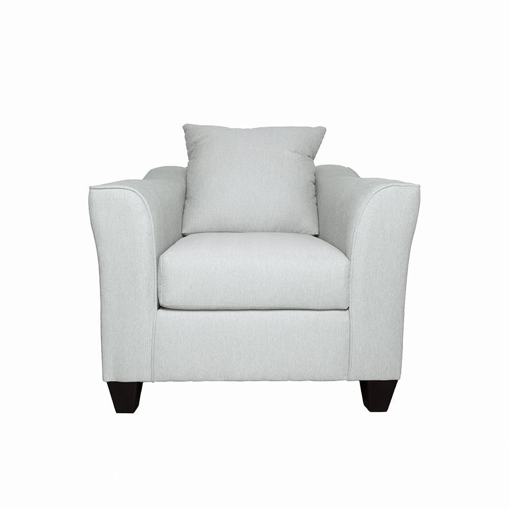 Salizar Upholstered Track Arm Accent Chair side angle in grey mist