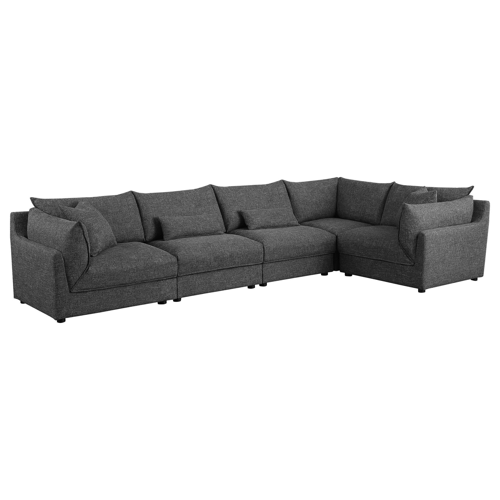 Sasha Barely Black Upholstered Armless Chair detail on stitching