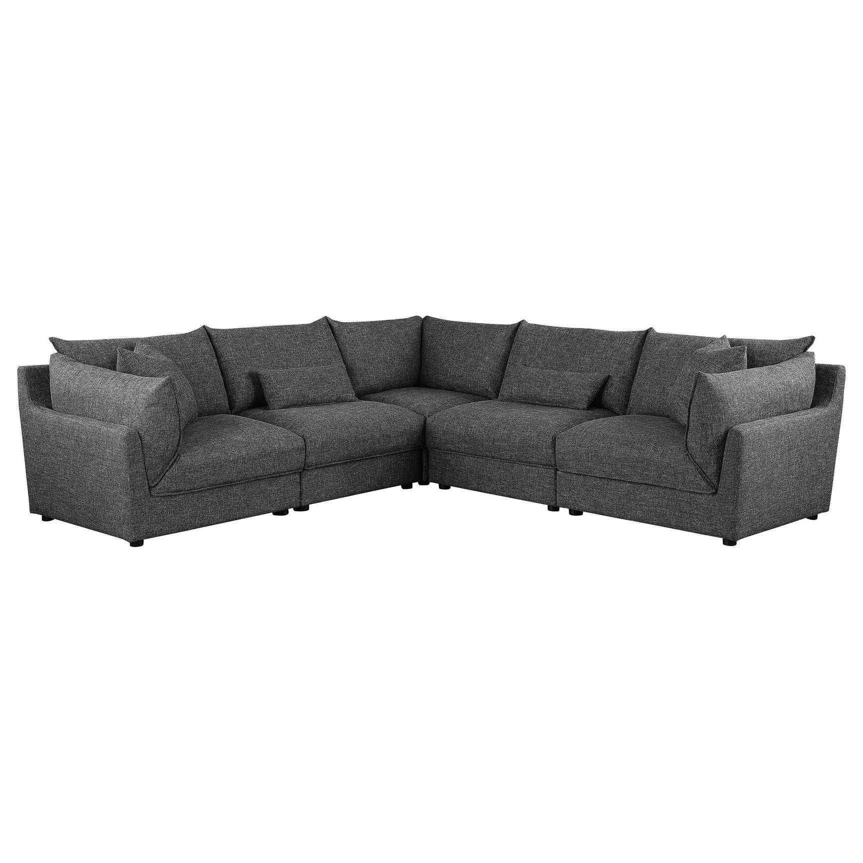 Sasha Barely Black Upholstered Armless Chair from above angle