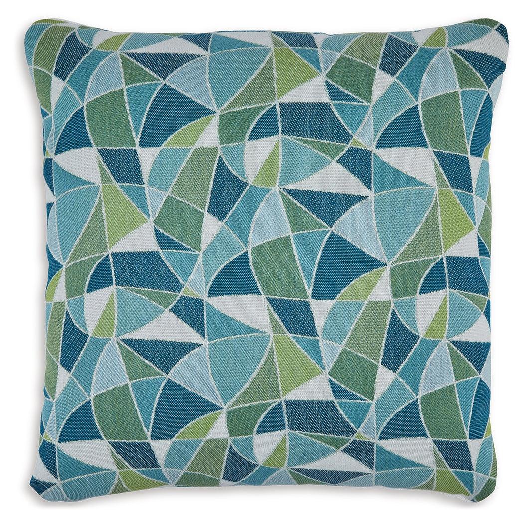 Seanow Next-Gen Nuvella green turquoise white pillow set of 4 angled side view