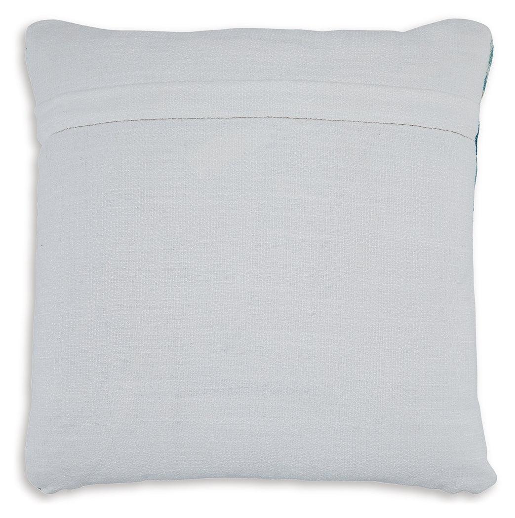 Seanow Next-Gen Nuvella green turquoise white pillows set of 4 stacked side view