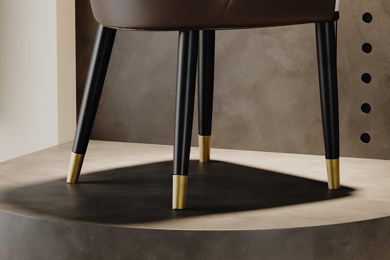 Serapion chair wood legs and seat profile