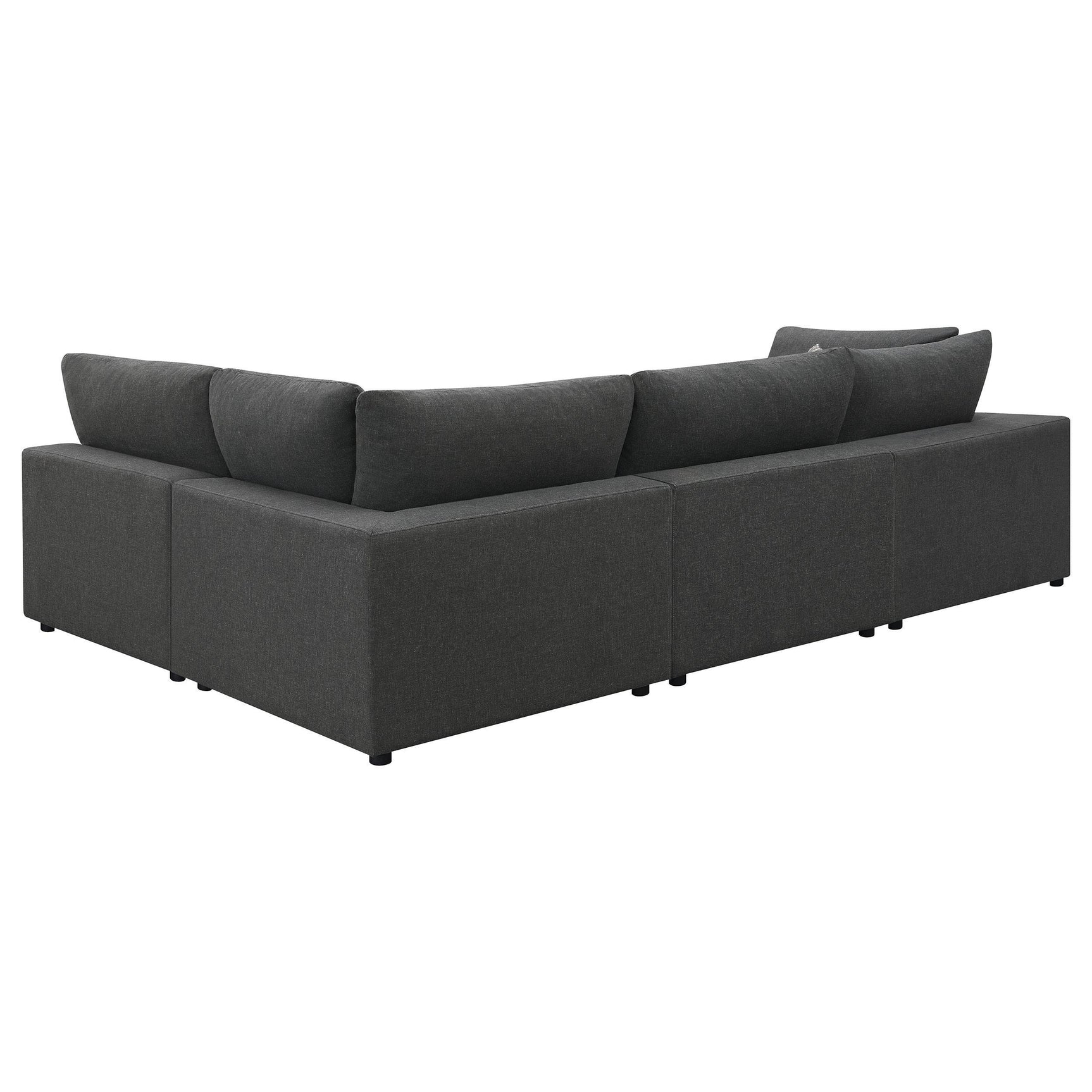 Serene 4-Piece Charcoal Upholstered Modular Sectional Sofa room view