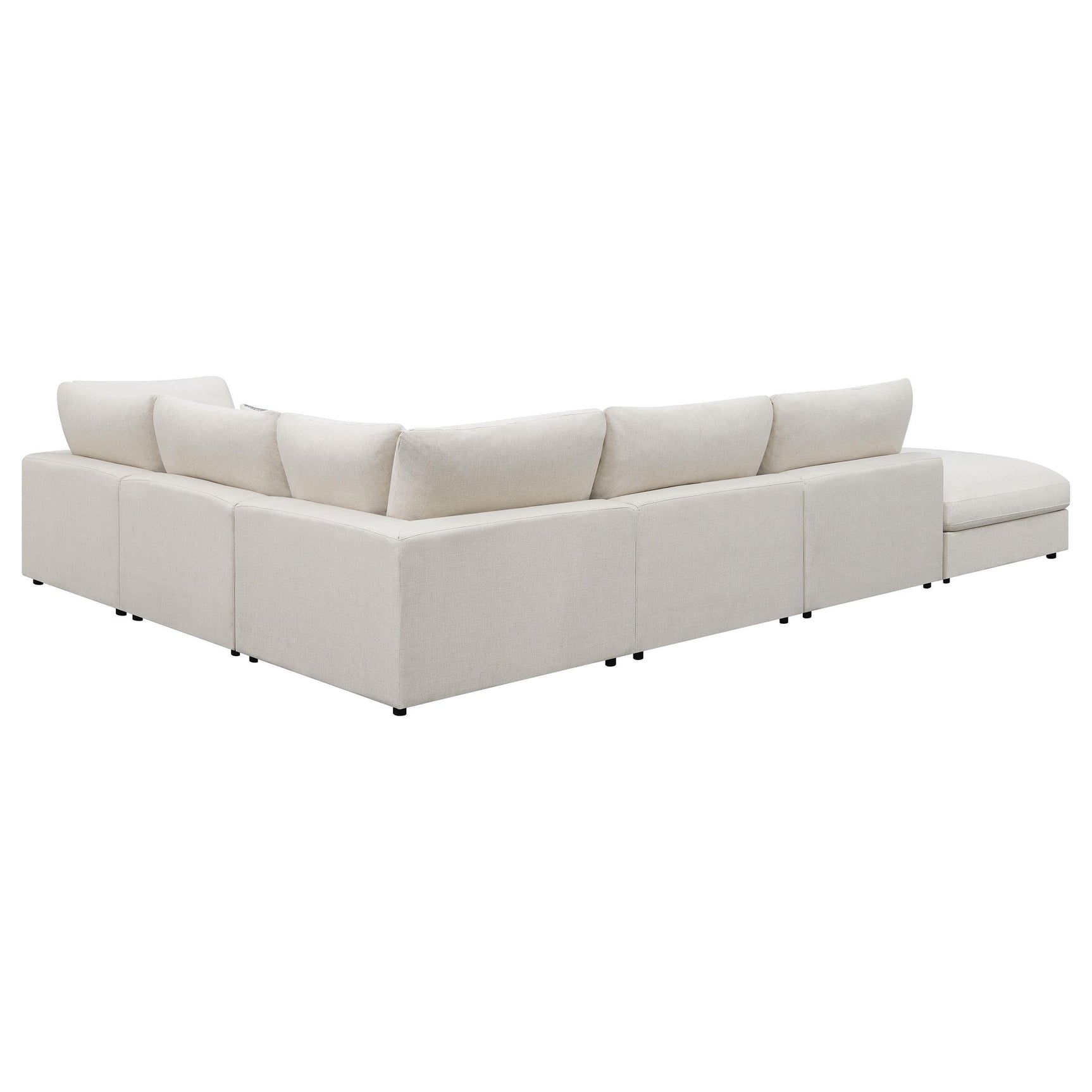 Serene 6-Piece Beige Upholstered Modular Sectional Sofa room setting