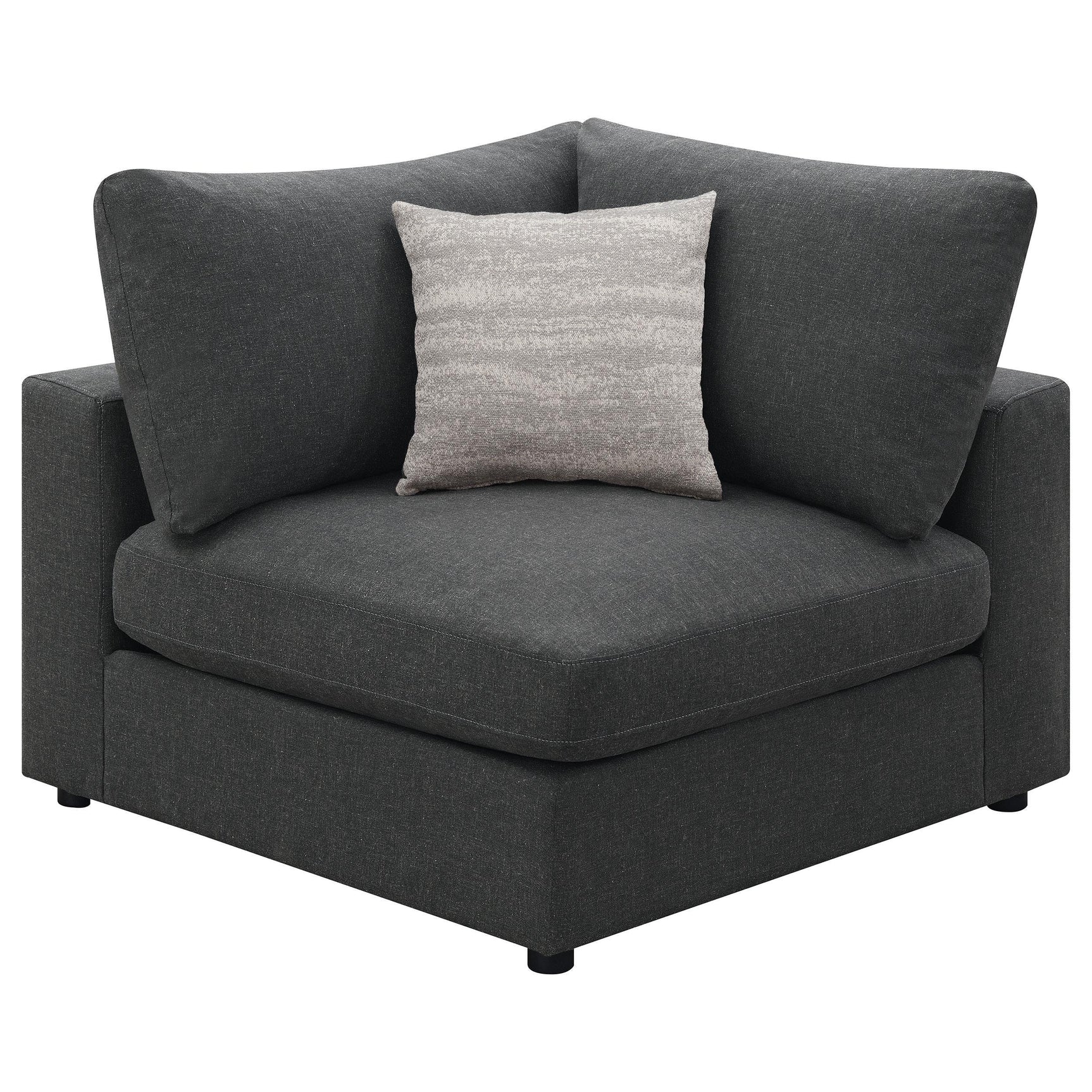 Serene 6-Piece Upholstered Modular Sectional Sofa charcoal living room scene