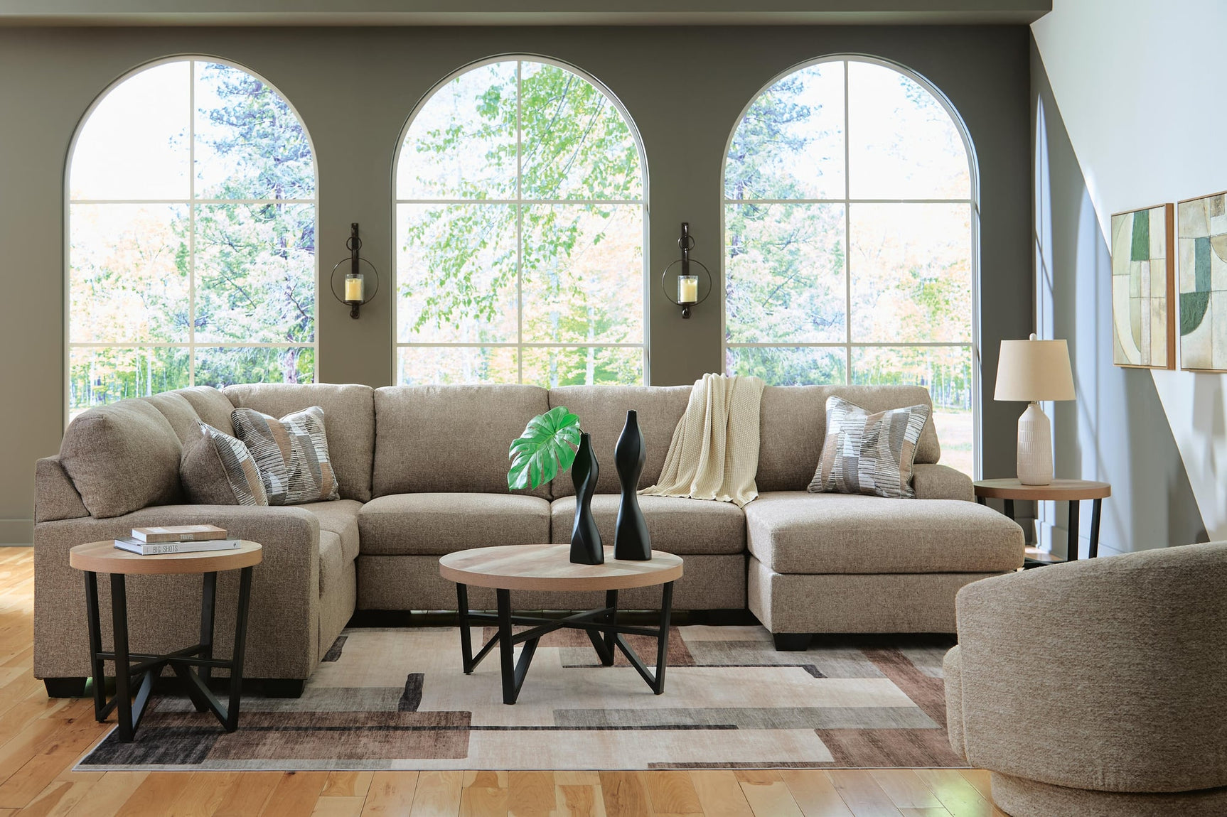 Newellen Hemp Chenille 3-Piece Sectional with Chaise - image 4