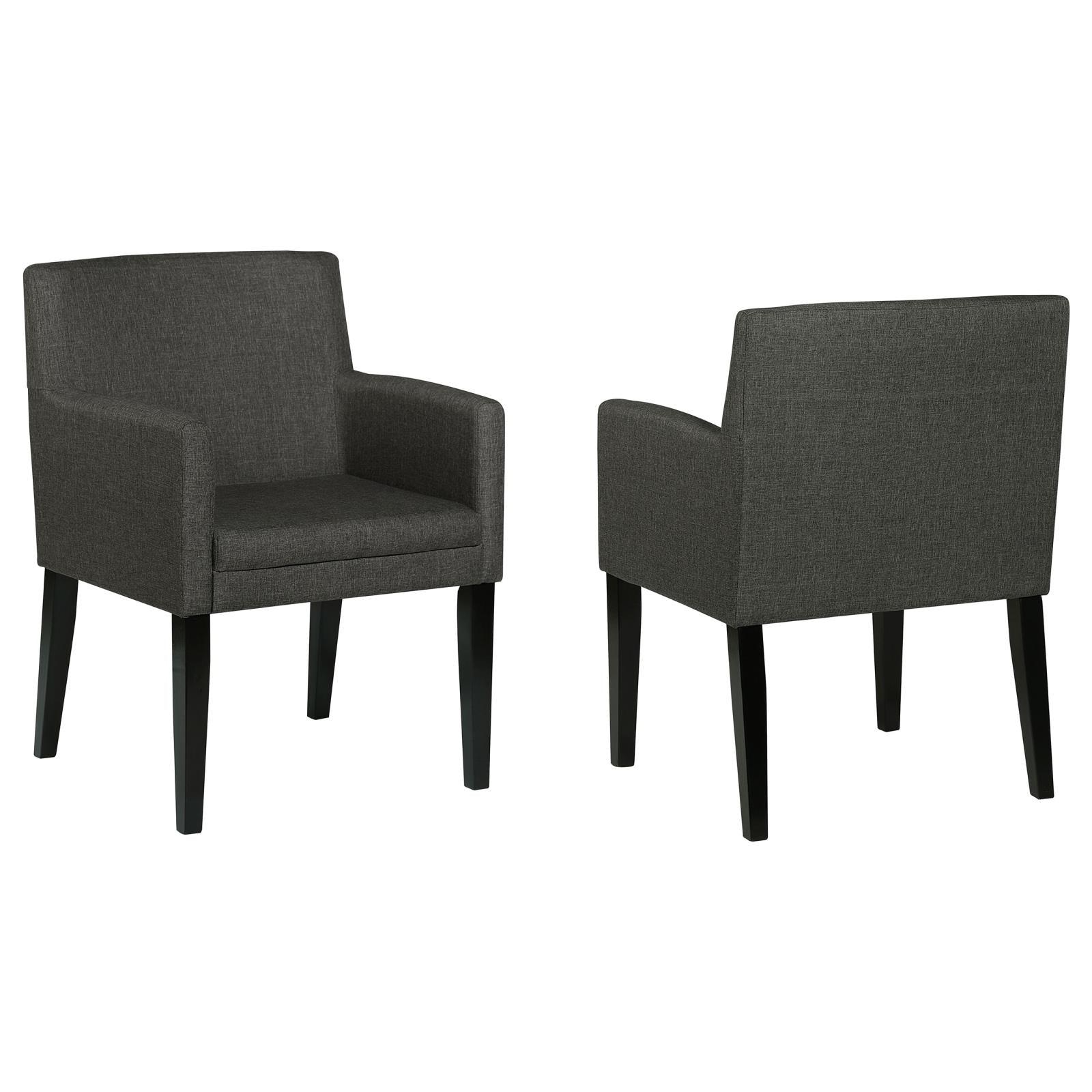 Catherine Grey Upholstered Dining Arm Chair profile