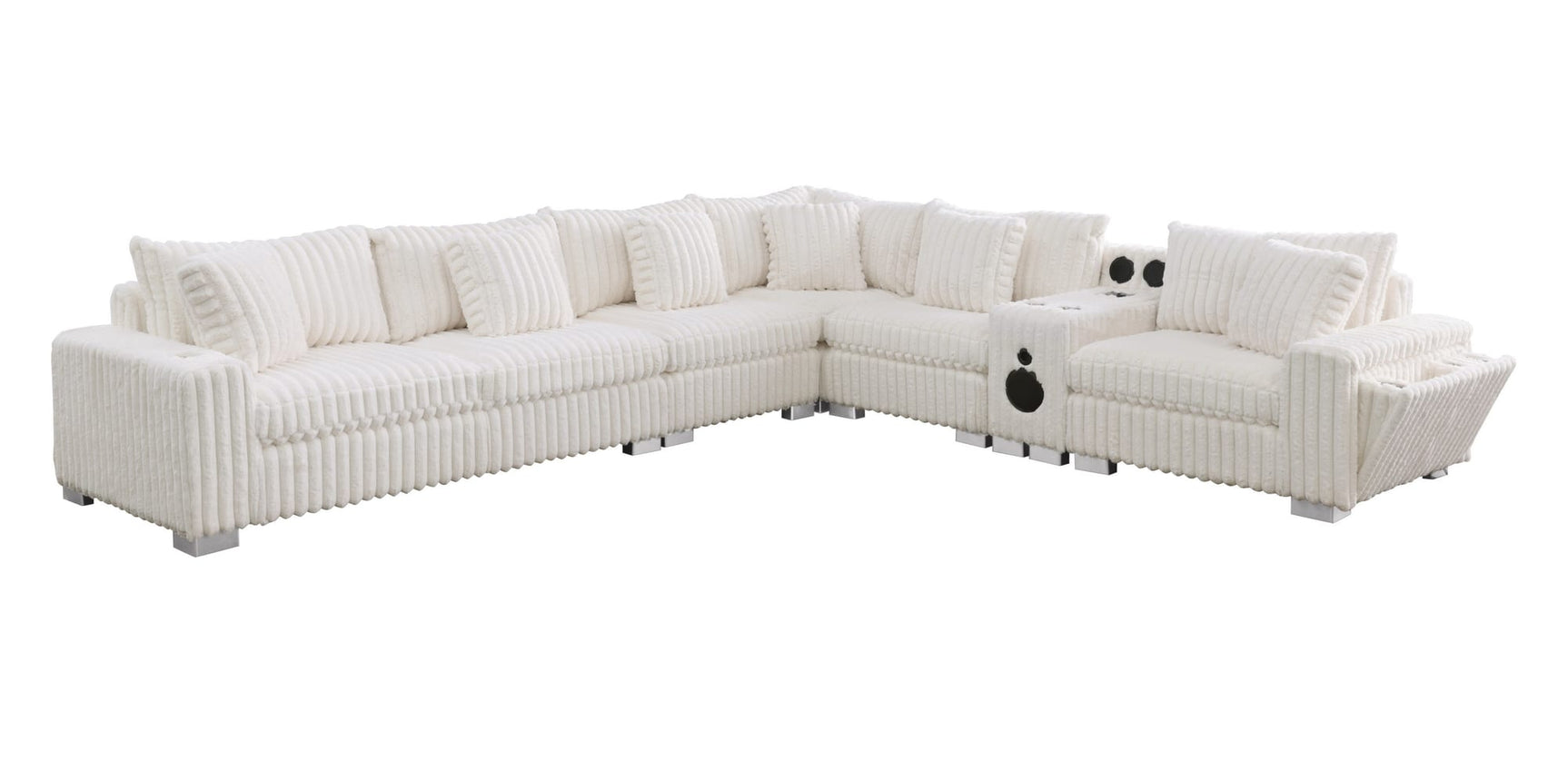 Snuggle Station Cream Reclining 6 or 7-Piece Sectional view 9