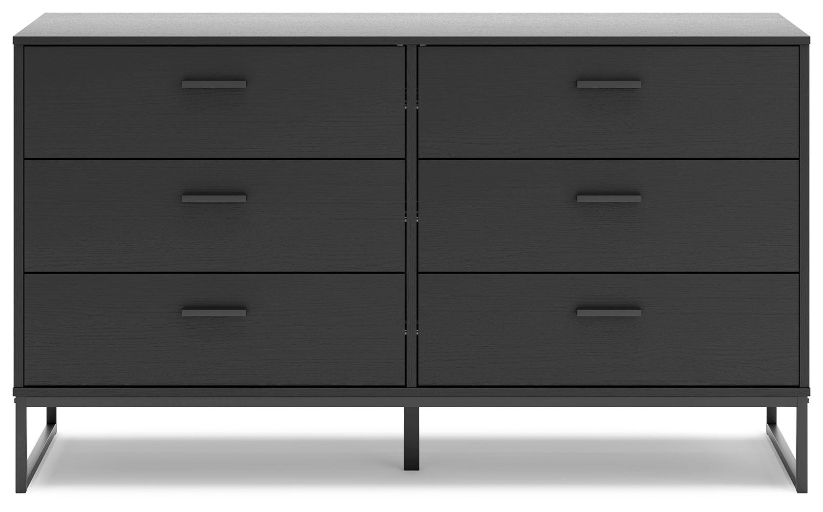 Socalle dresser full view in a styled bedroom setting