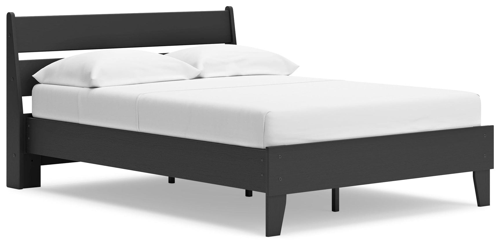Socalle Black Full Panel Platform Bed angled view