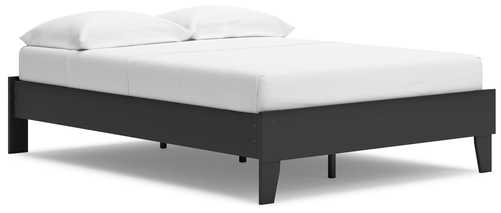 Side view of Socalle Black Full Platform Bed
