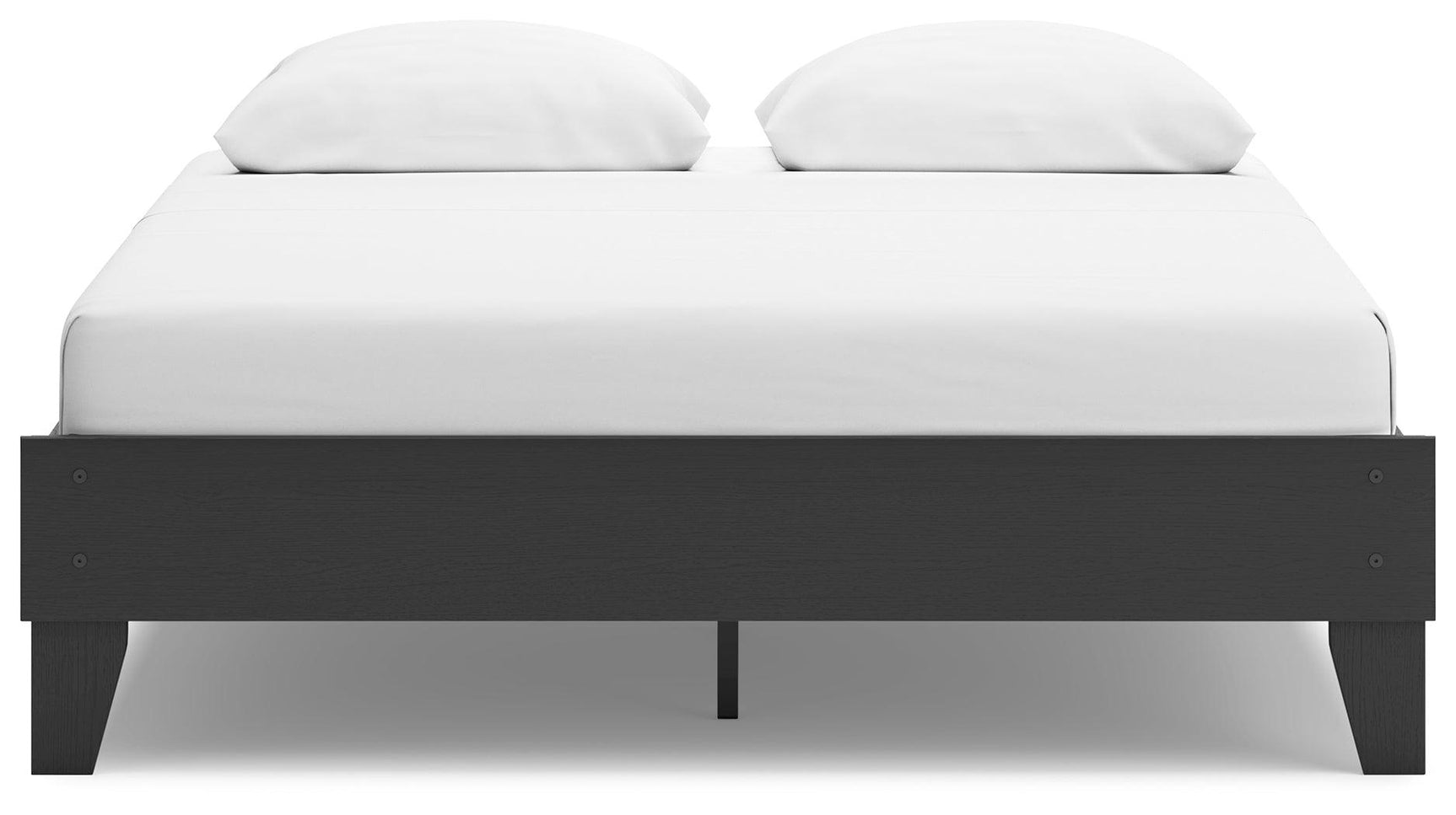 Modern Socalle Black Queen Platform Bed frame angled view