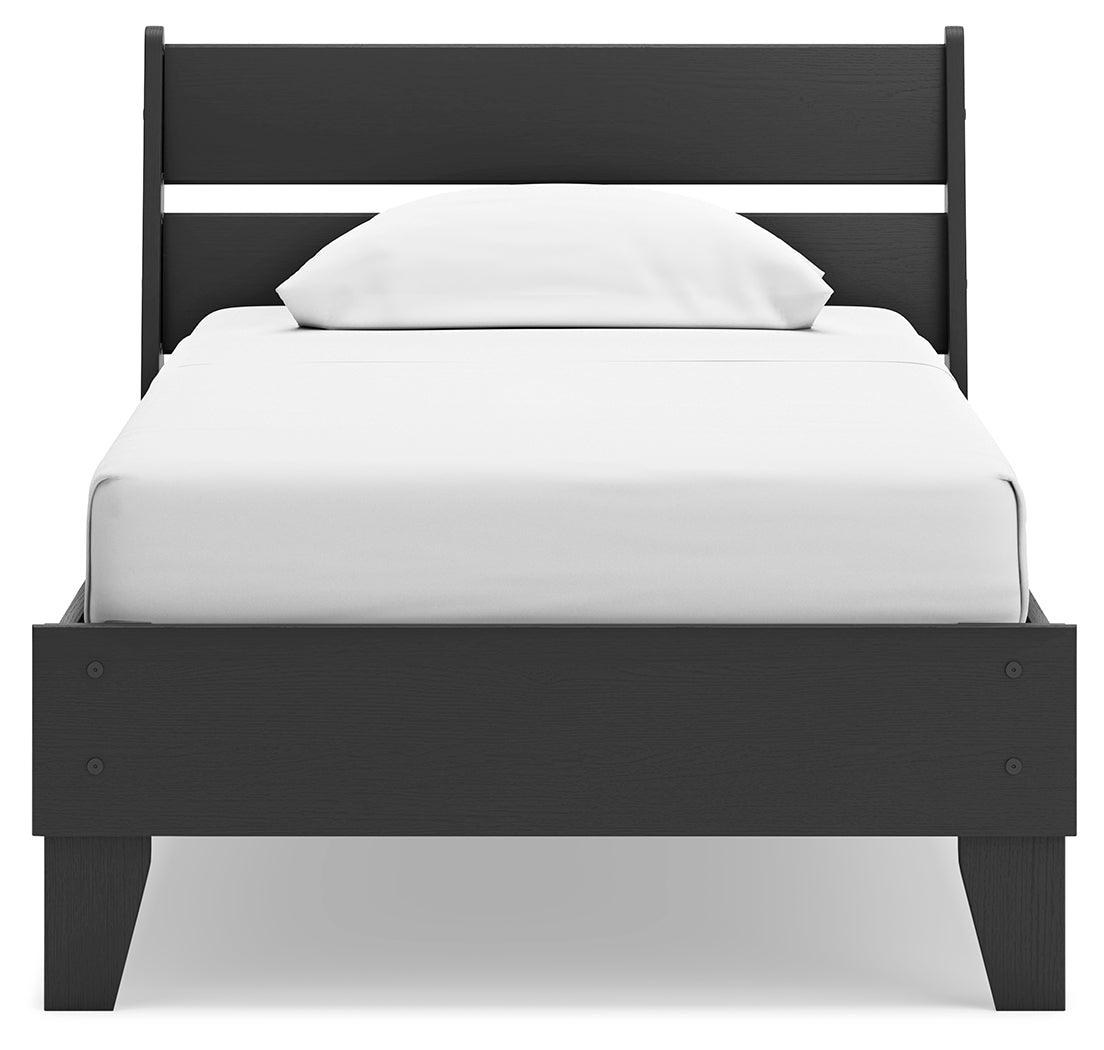 Mattress on Socalle Twin Panel Platform Bed setup