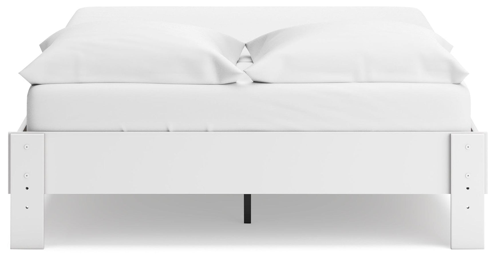 Overhead view of queen platform bed