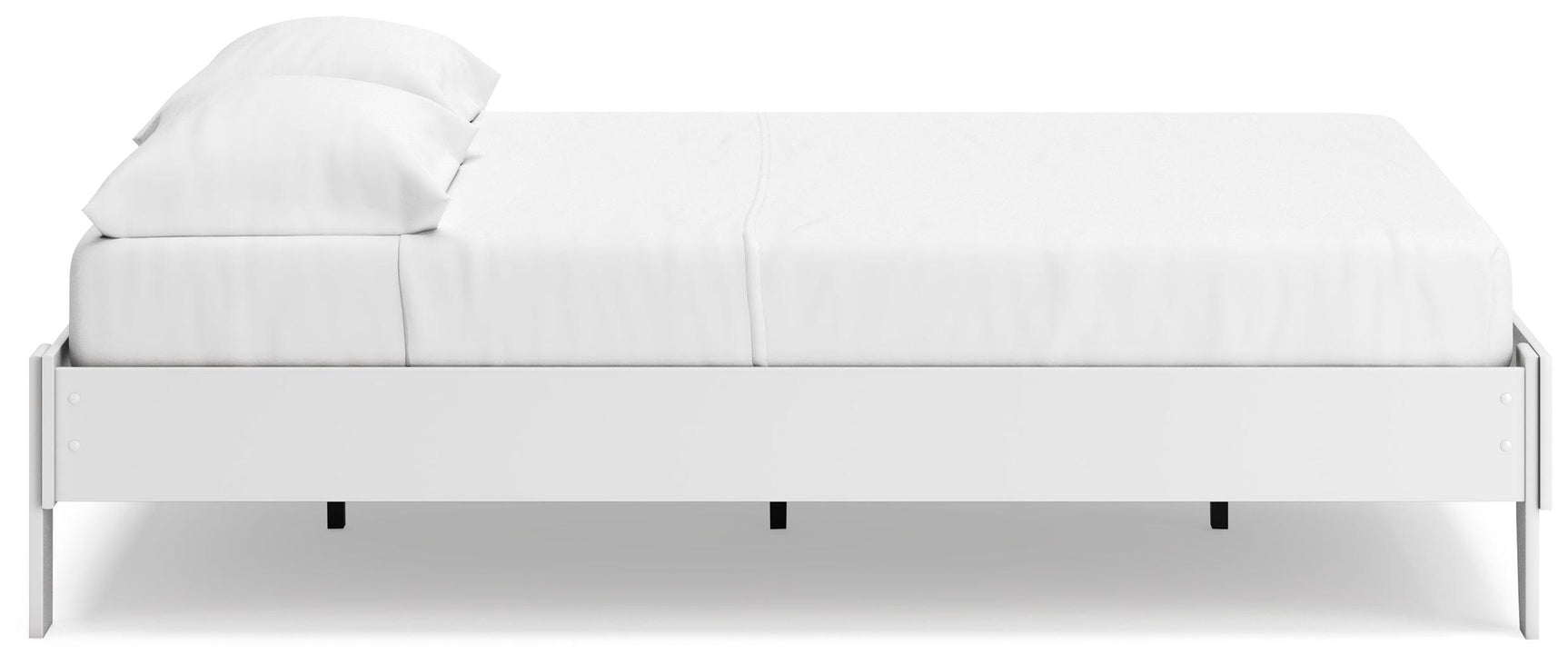 Socalle Two-Tone Queen Platform Bed showing supportive slats