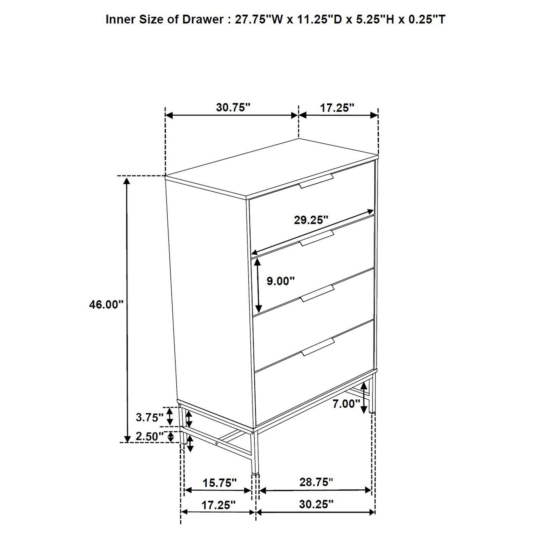 Sonora bedroom chest top surface