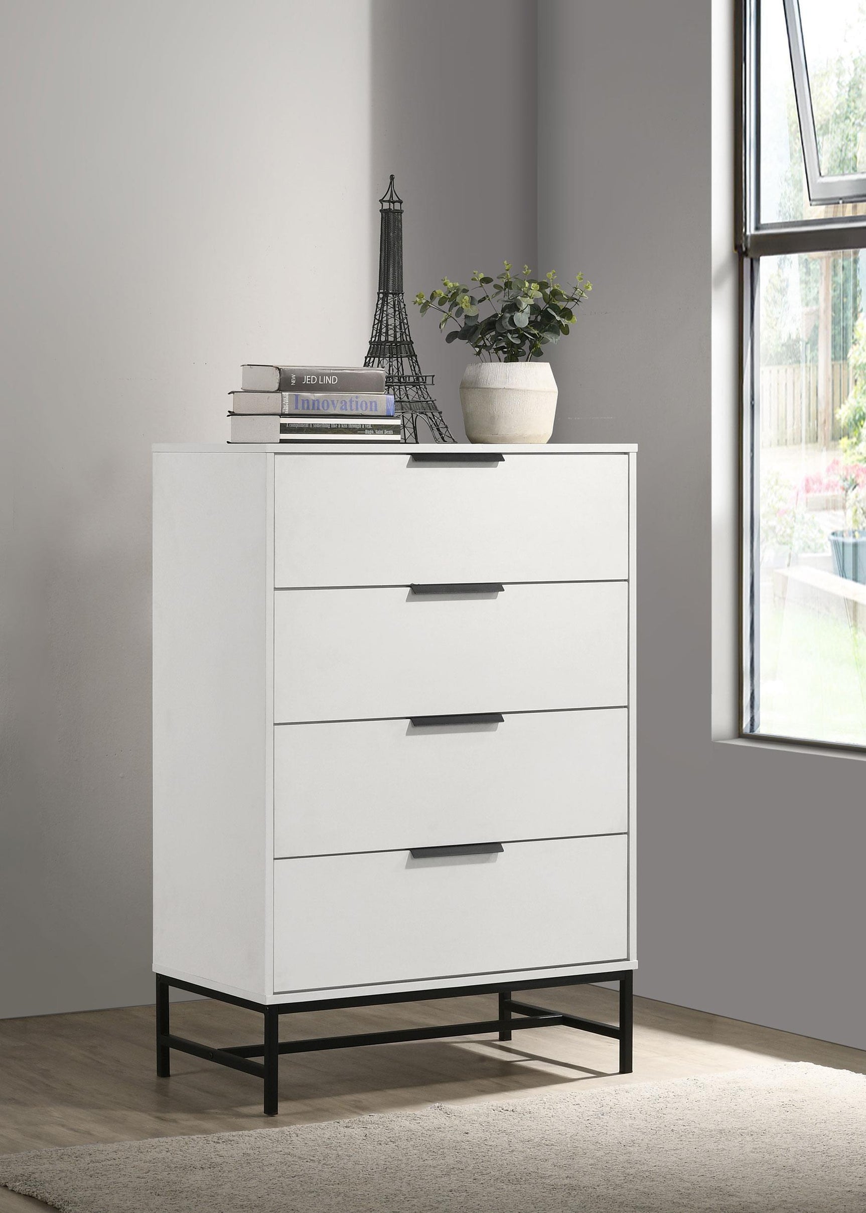 Sonora bedroom chest white top detail