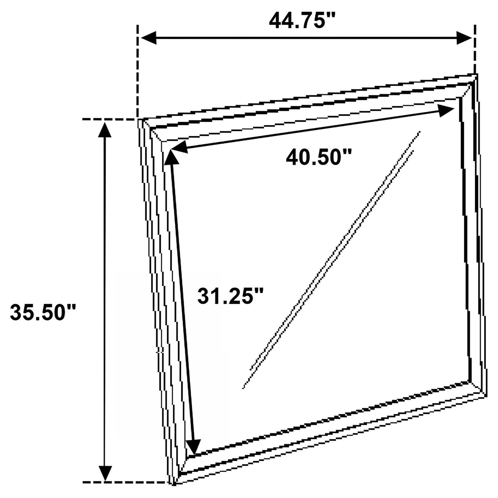 Detailed view of Sonora dresser mirror frame