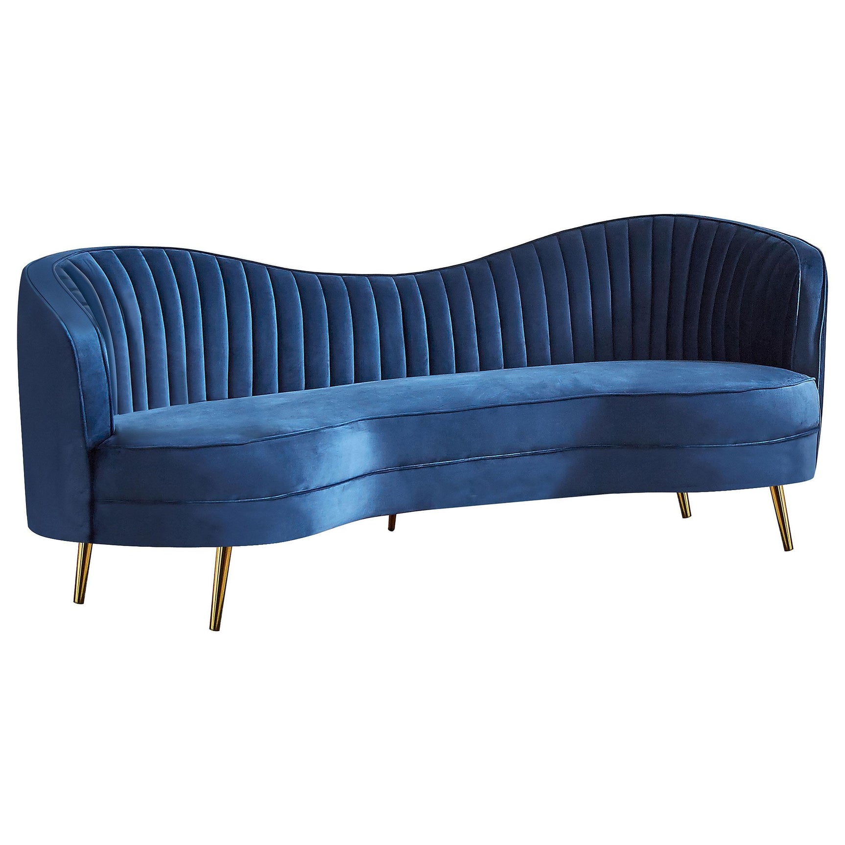 SOPHIA Sophia 3-piece Upholstered Channel Tufted Sofa Set Blue 506861-S3 - Ella Furniture