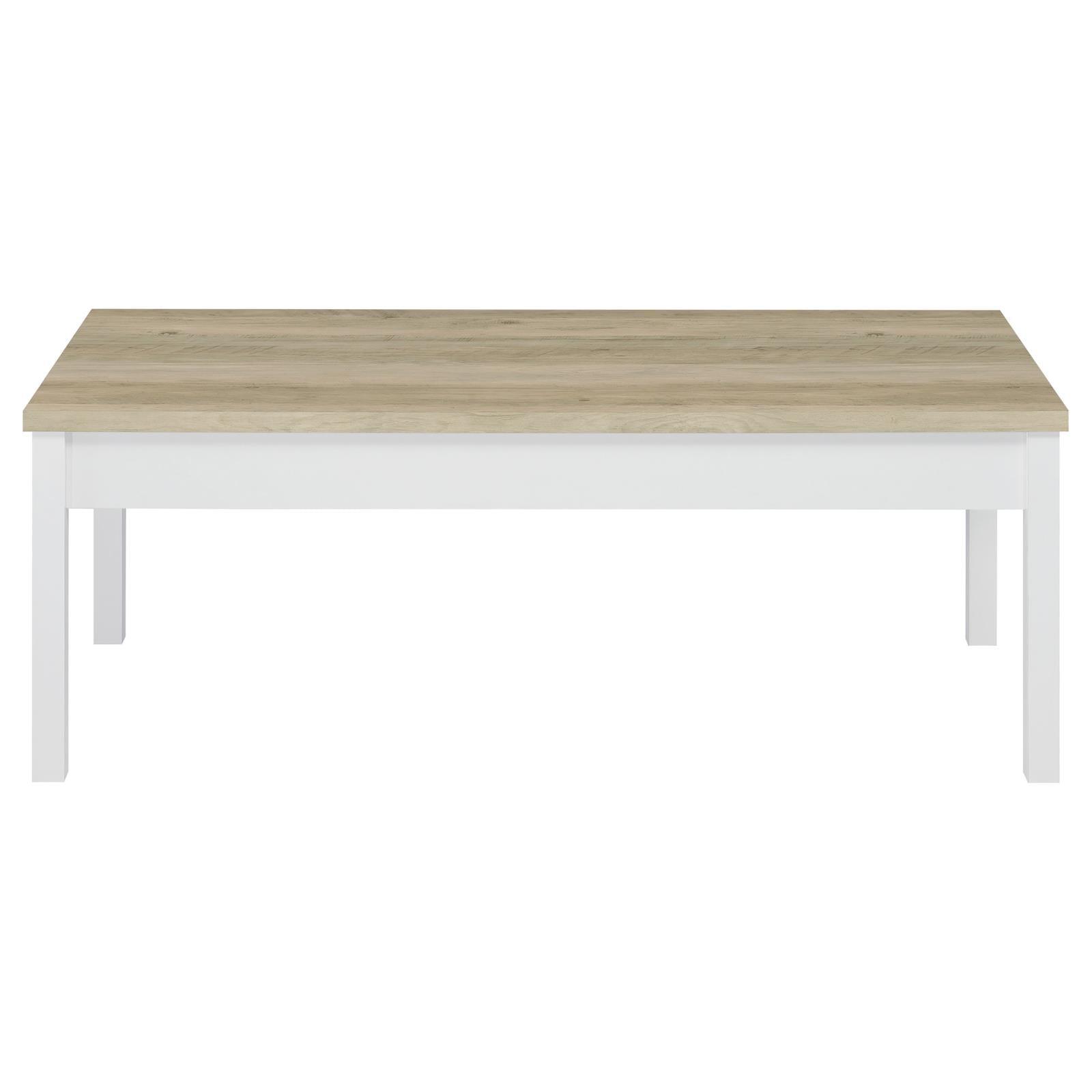 Stacie 3-piece coffee table set antique pine and white top view of coffee table surface