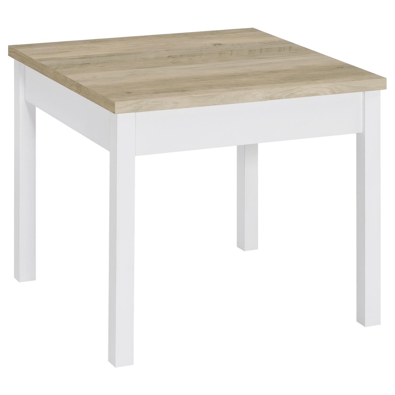 Stacie 3-piece coffee table set antique pine and white showing rectangular coffee table shape