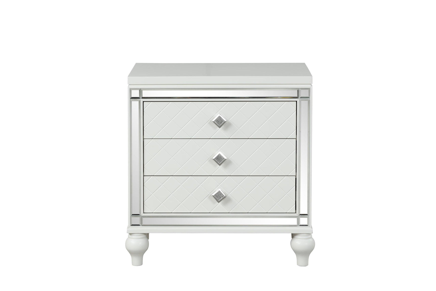 Stars White LED Upholstered Panel Bedroom Set another main view
