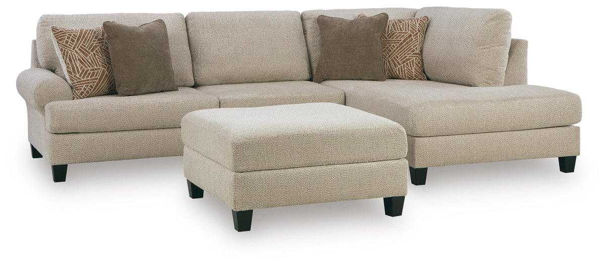 Steelwater Latte Retreat 2-Piece Sectional with Chaise and Oversized Accent Ottoman - image 3