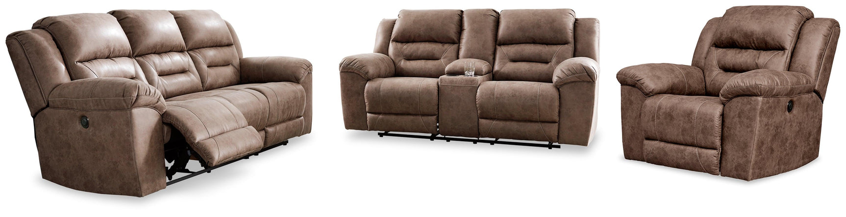 Stoneland Fossil power reclining loveseat with center console