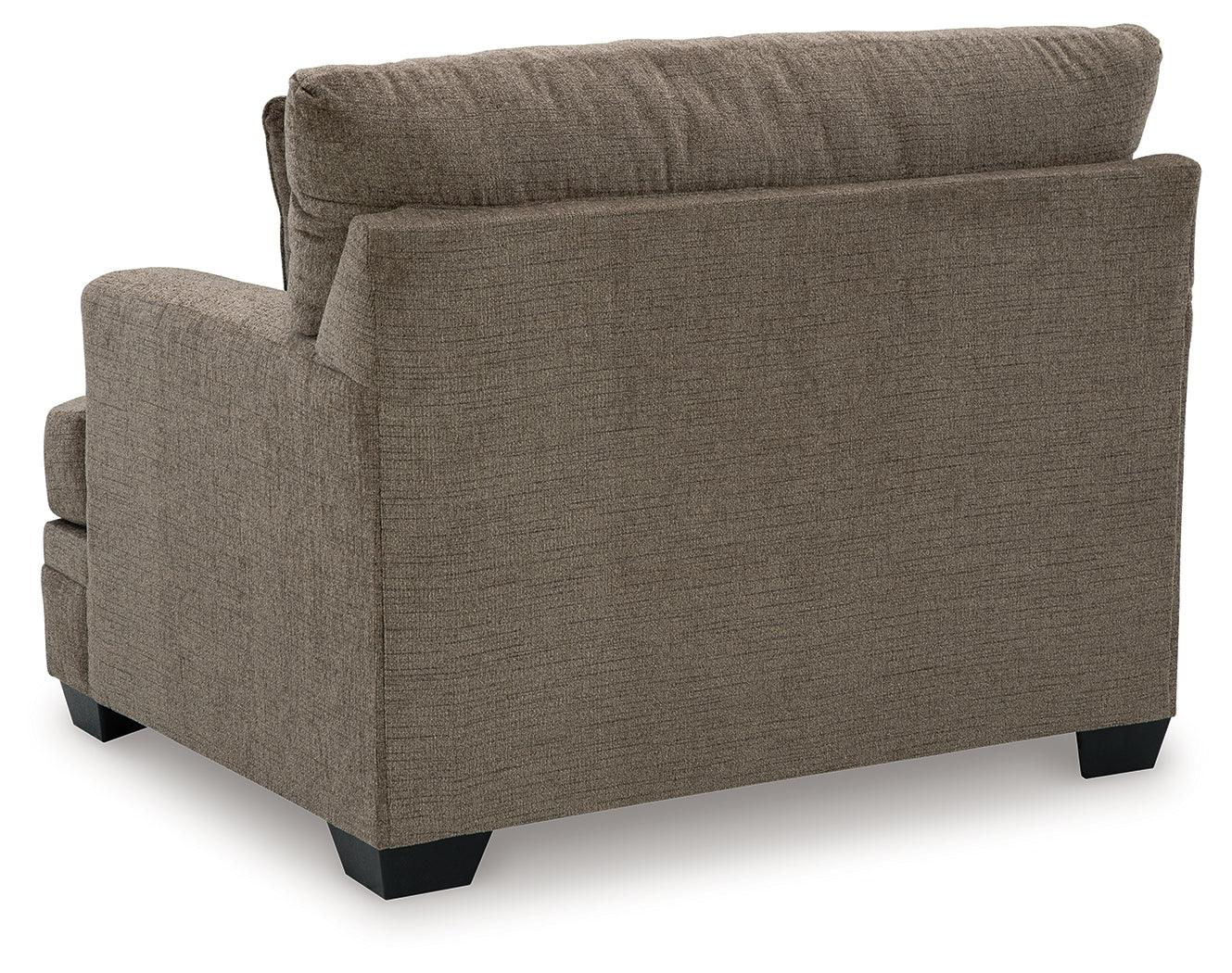 Stonemeade Nutmeg Chenille Oversized Chair leg and base details