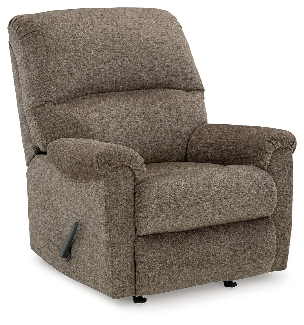 side view of Stonemeade Nutmeg Chenille Recliner recliner