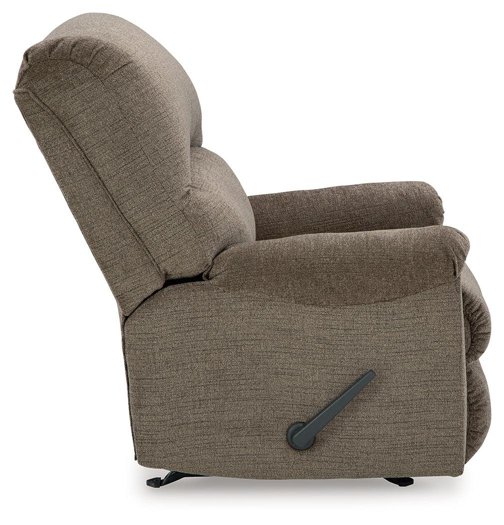 side view of Stonemeade Nutmeg Chenille Recliner recliner