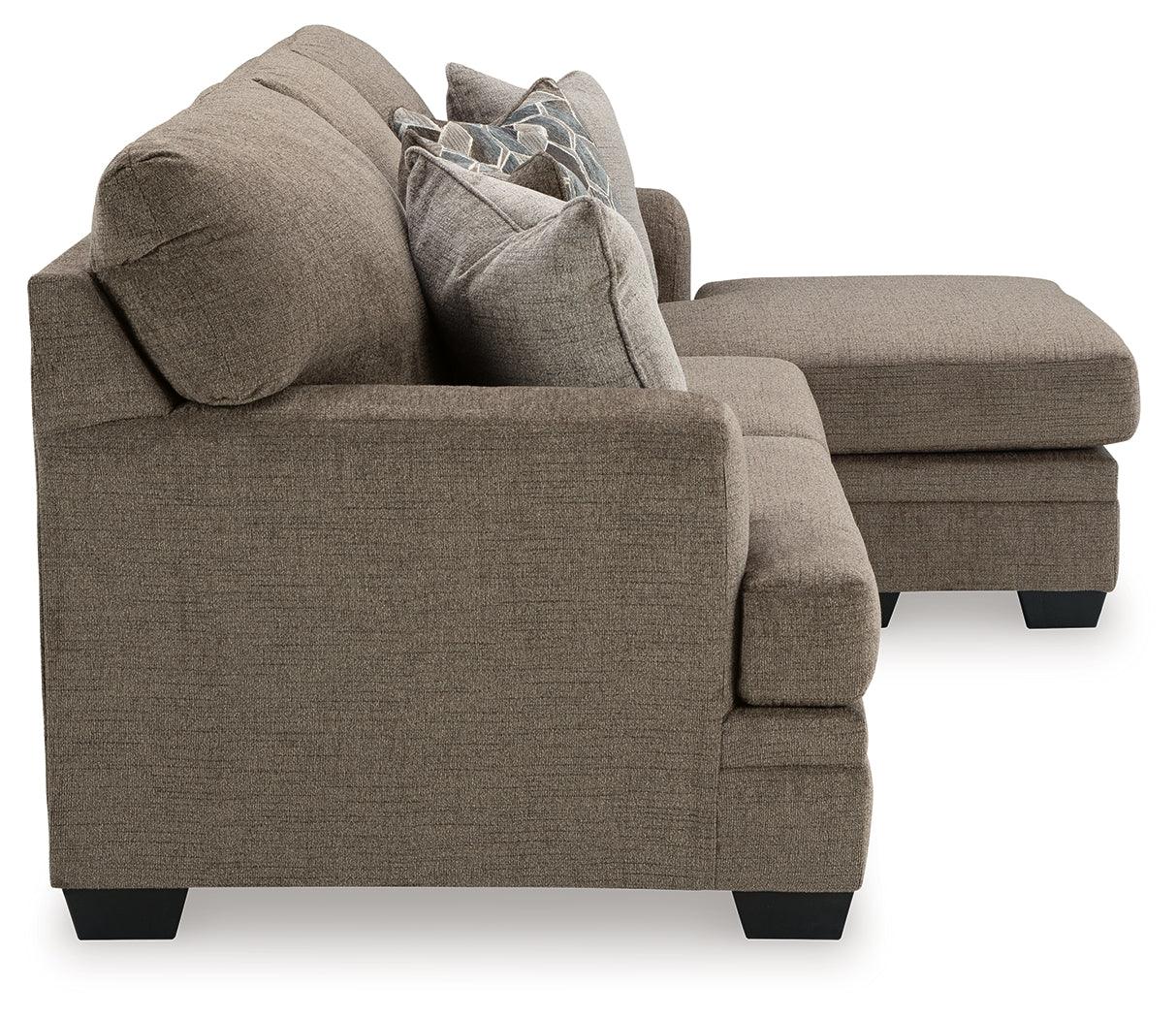Accent pillows on Stonemeade sofa chaise