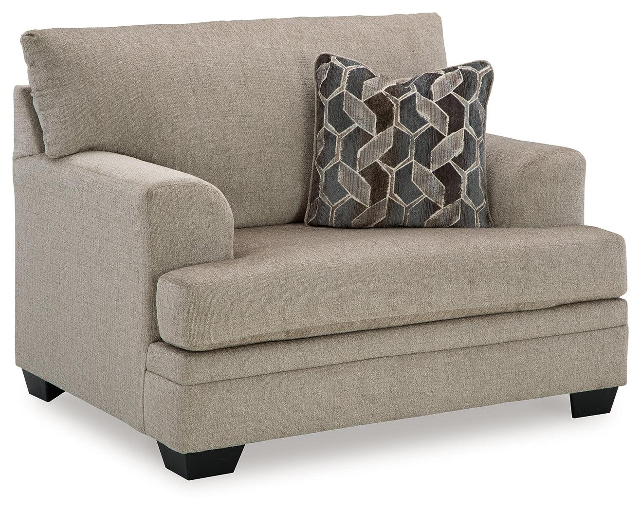 Stonemeade Taupe Chenille Oversized Chair side view
