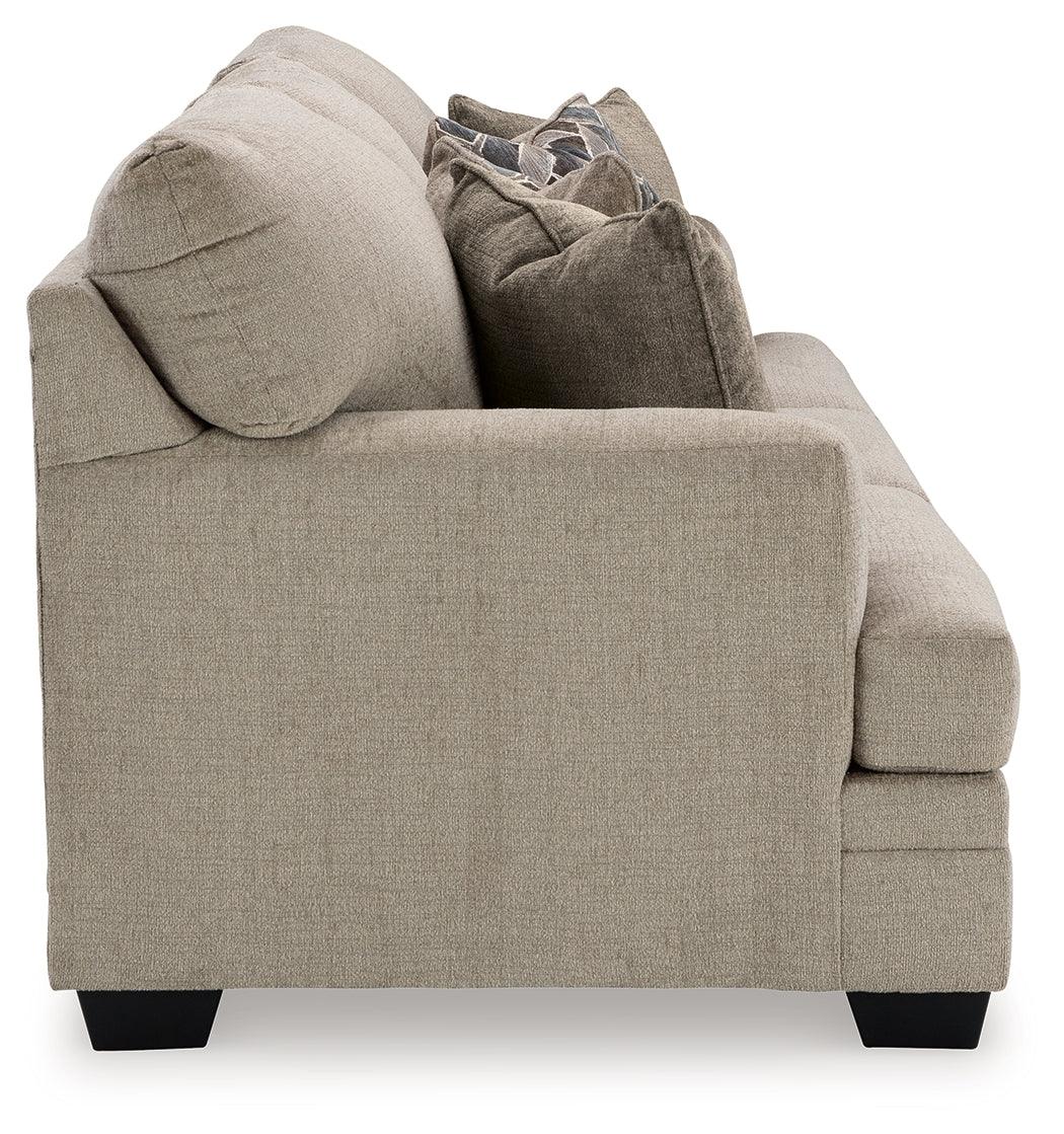 Stonemeade Taupe Chenille Queen Sofa Sleeper back view