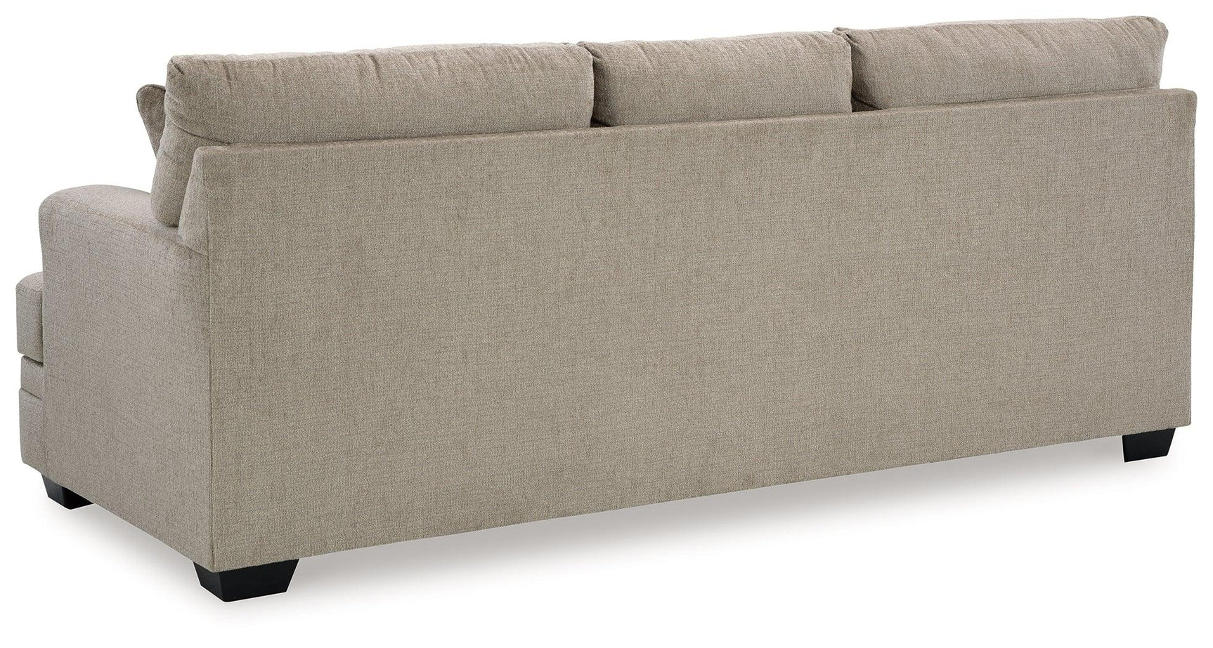 Close-up of taupe chenille upholstery texture