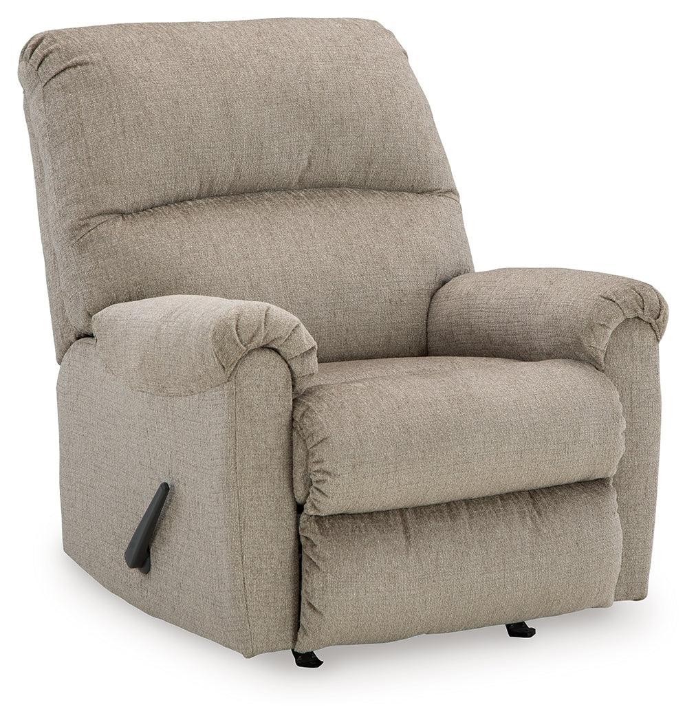 Stonemeade Taupe Chenille Recliner chair side view