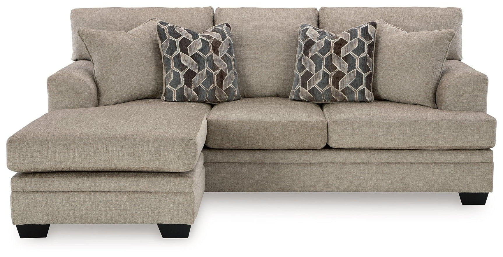 Stonemeade chaise positioned on right side
