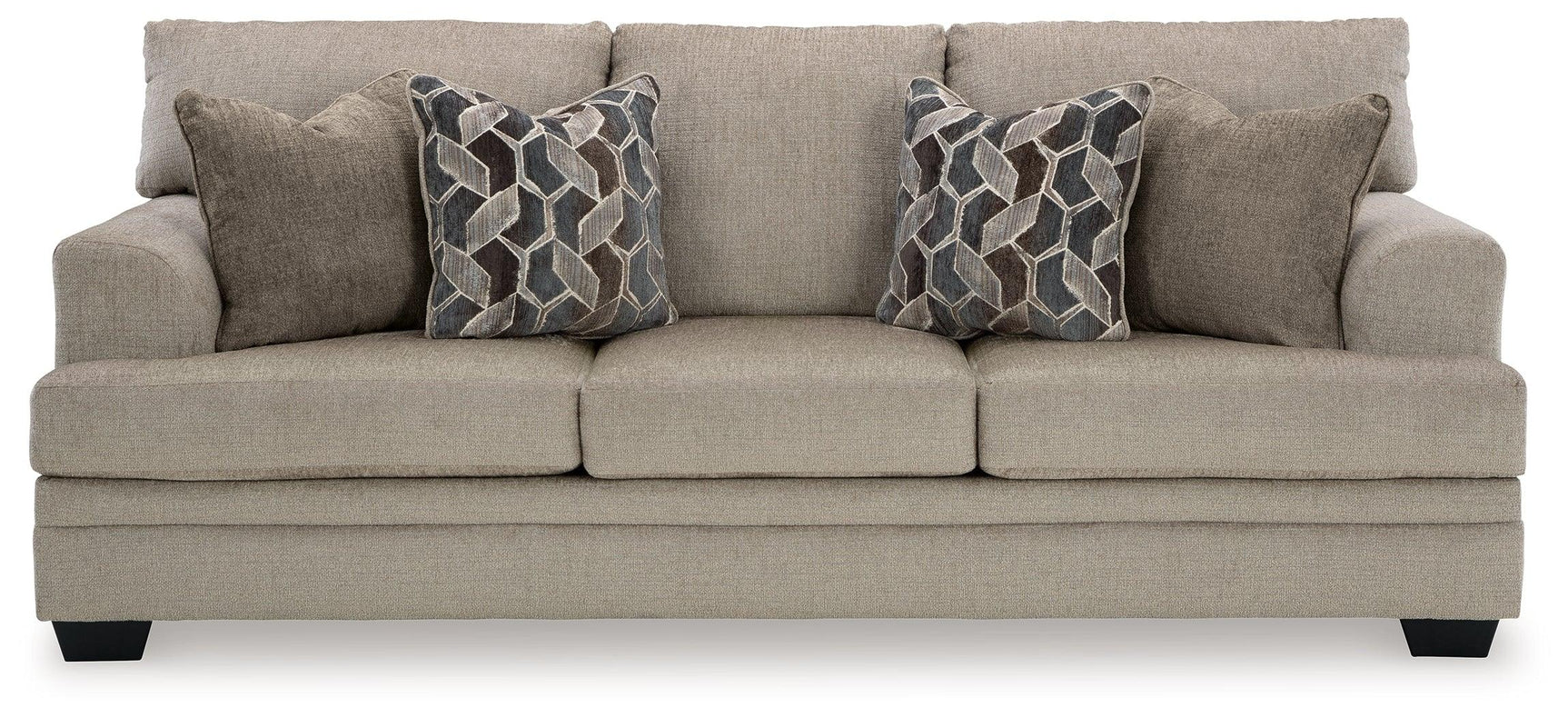 Close-up detail of taupe chenille fabric on Stonemeade Sofa