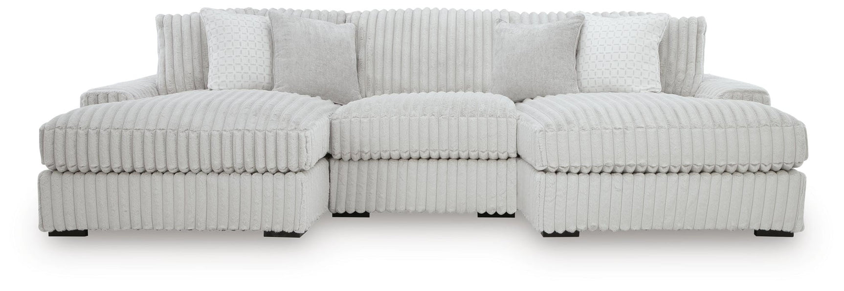 Stupendous Alloy Velvet 3-Piece Sectional with Double Chaise - image 1