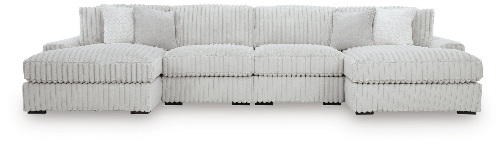 Stupendous Alloy Velvet 4-Piece Sectional with Double Chaise - image 2