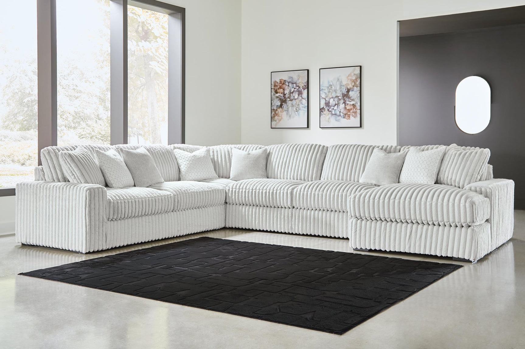 Stupendous Alloy Velvet 5-Piece Sectional with Chaise - image 1