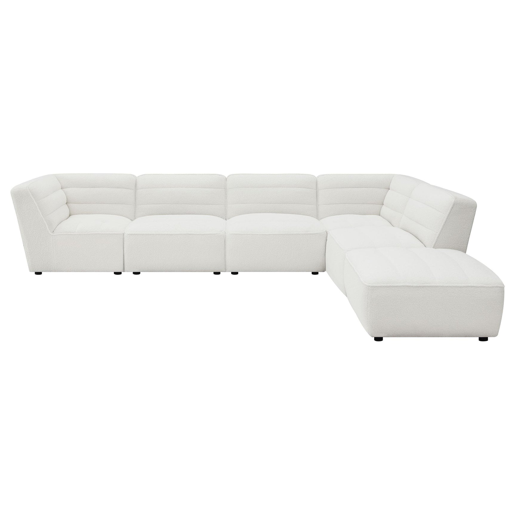 Close-up detail of Sunny 6-Piece Modular Upholstered Sectional Sofa fabric and construction